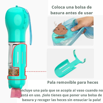 Botella Bebedero 4 en 1 para Perros
